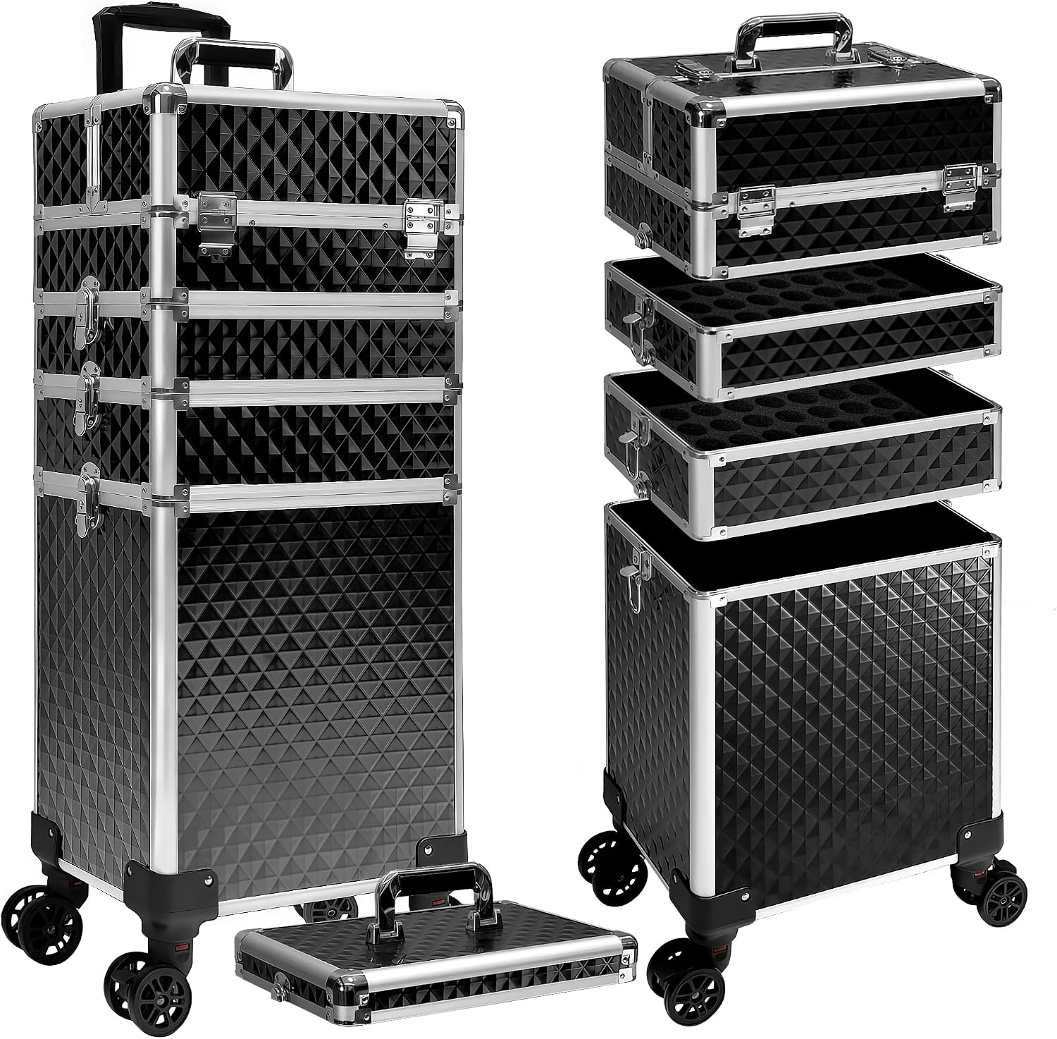 Beauty Makeup Tool - Rolling Makeup Train Case, Cosmetic Trolley
