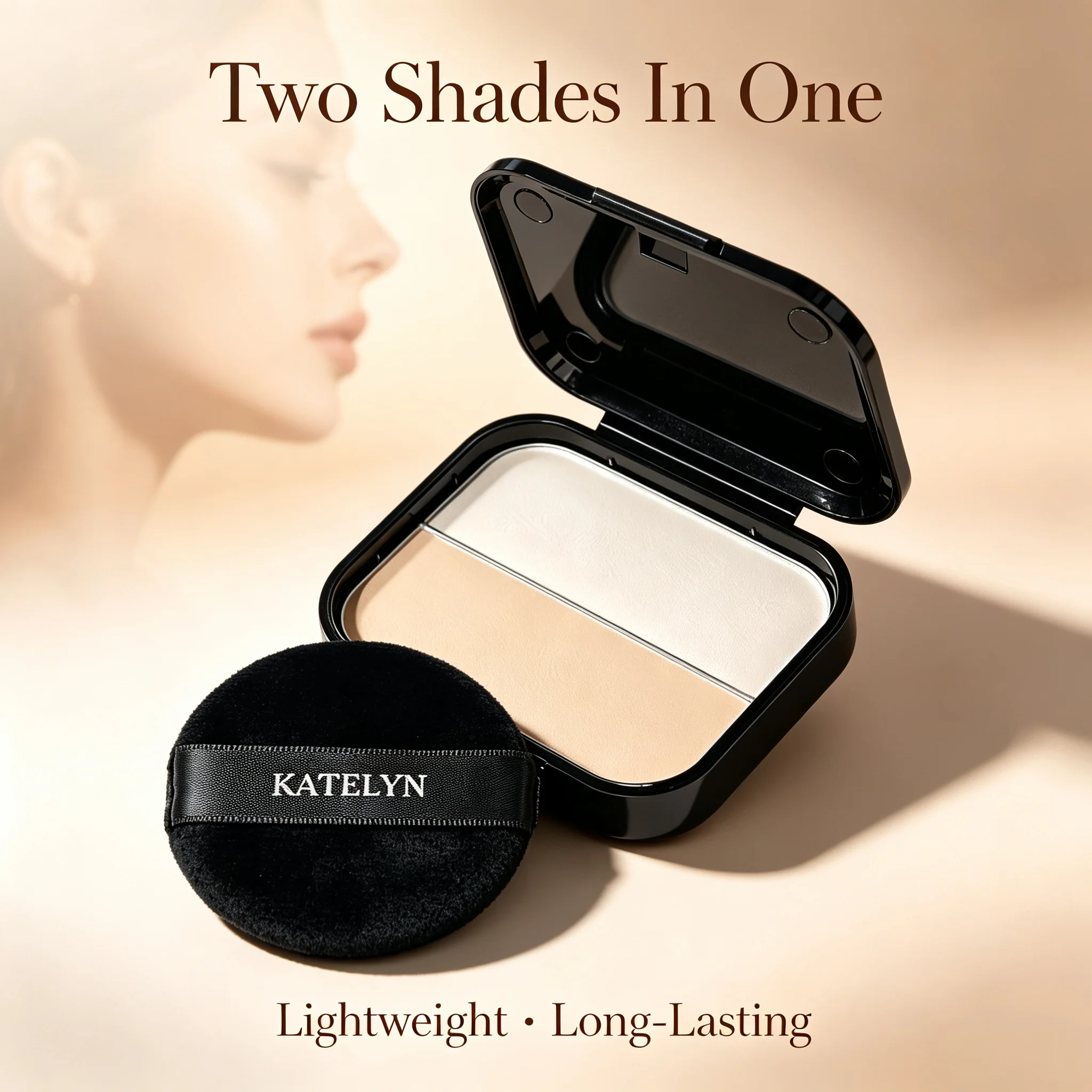 Highlighter Bronzer Palette - Dual-color matte highlighter contouring palette for