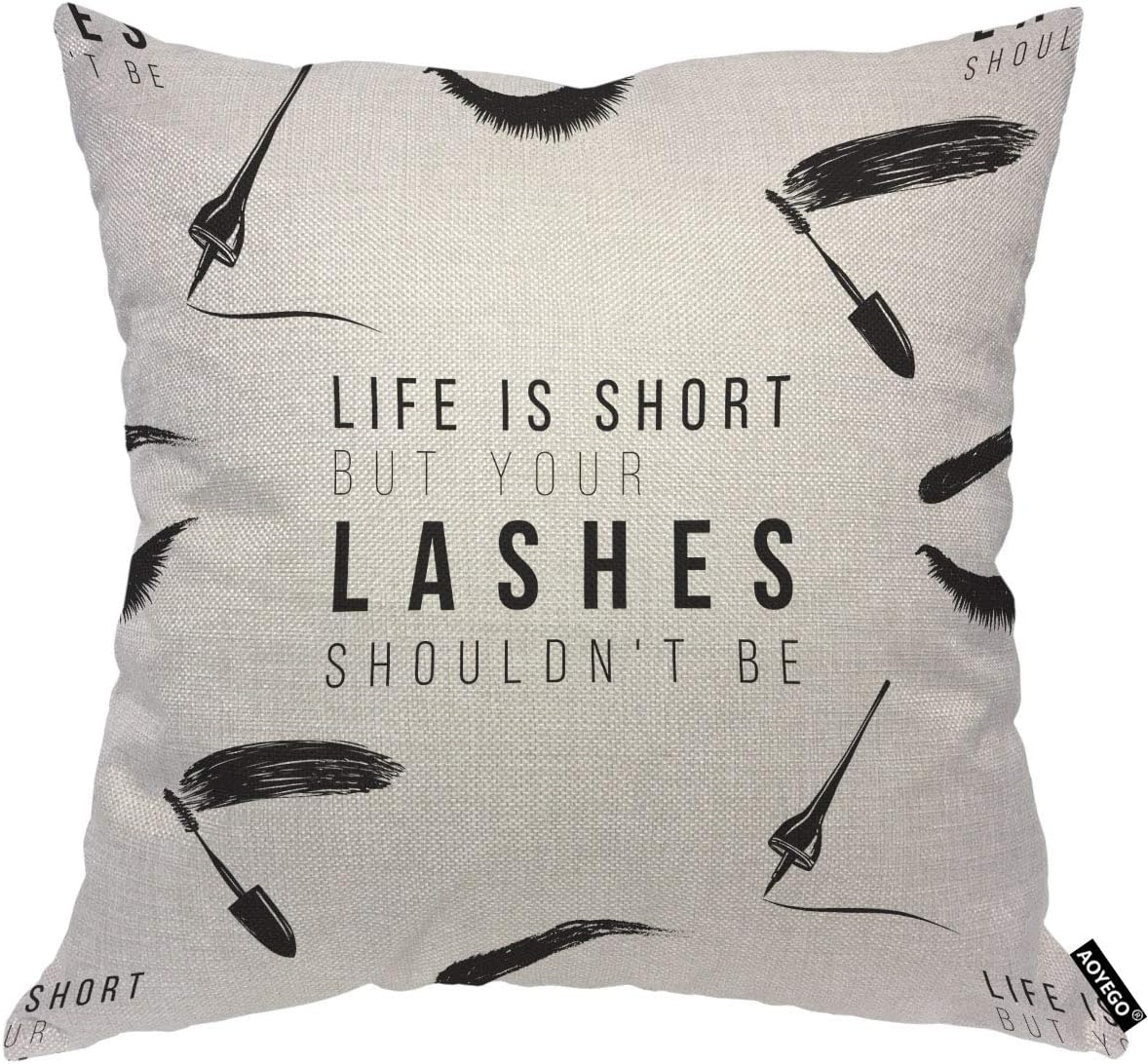 Funny Eyelash Quote Pillow Cov - đánh giá và giá Beauty Makeup Quotes Short