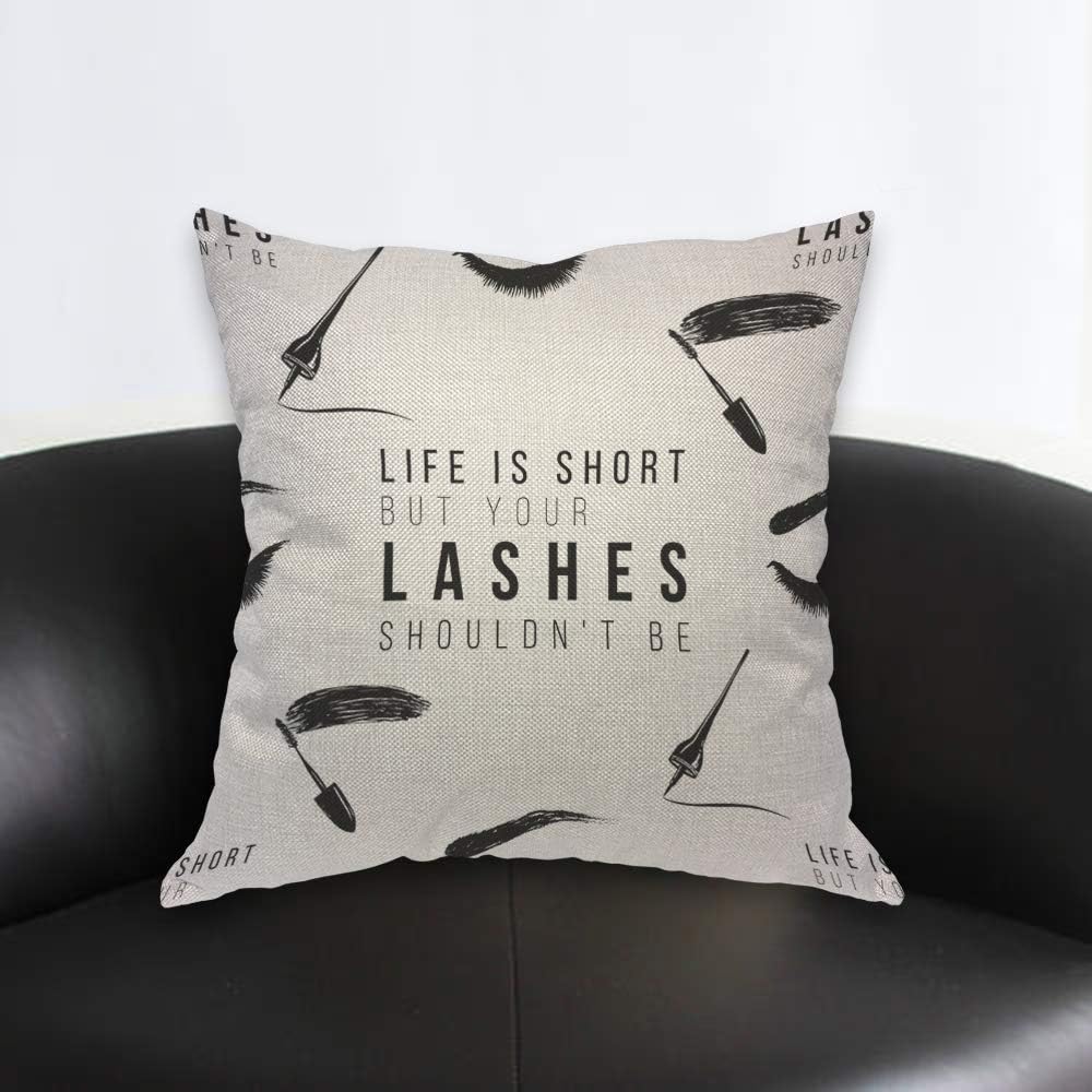 Funny Eyelash Quote Pillow Cov - đánh giá và giá Beauty Makeup Quotes Short