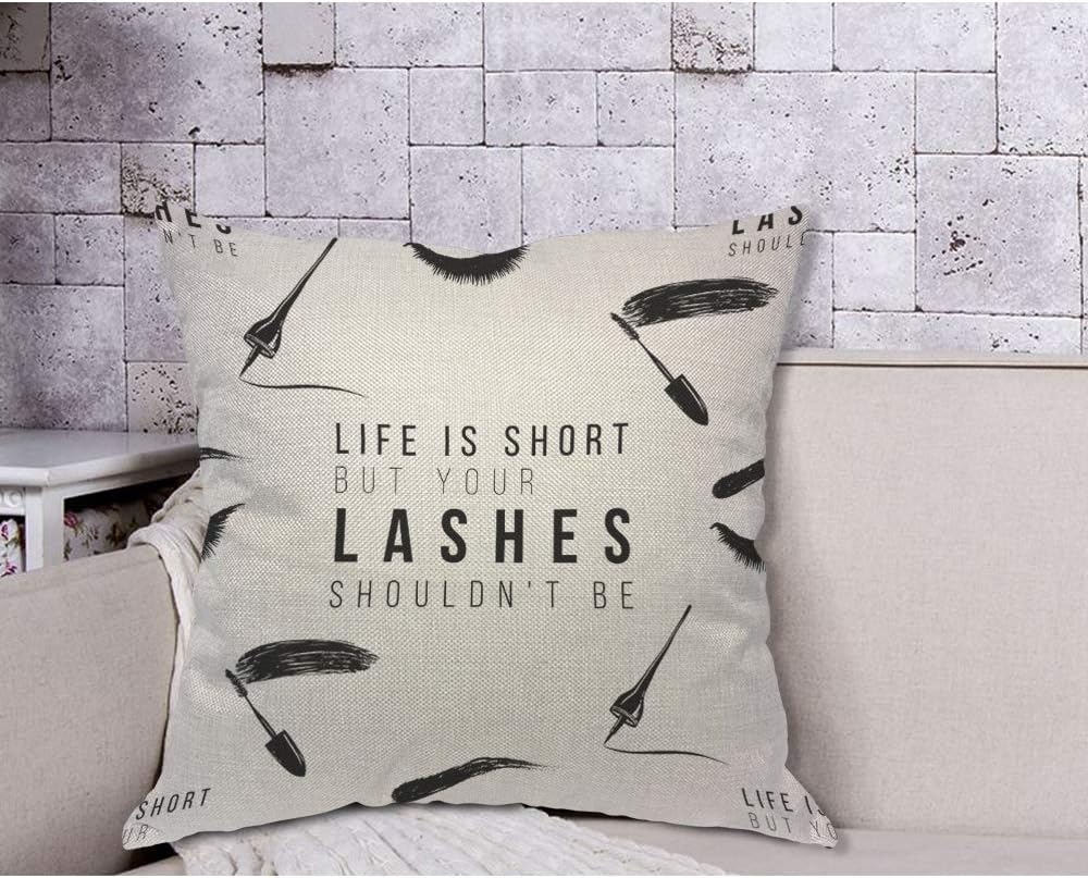 Funny Eyelash Quote Pillow Cov - đánh giá và giá Beauty Makeup Quotes Short