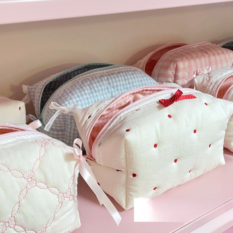 New Quilted Ins Makeup Bag Han - đánh giá và giá Beauty Makeup Edit