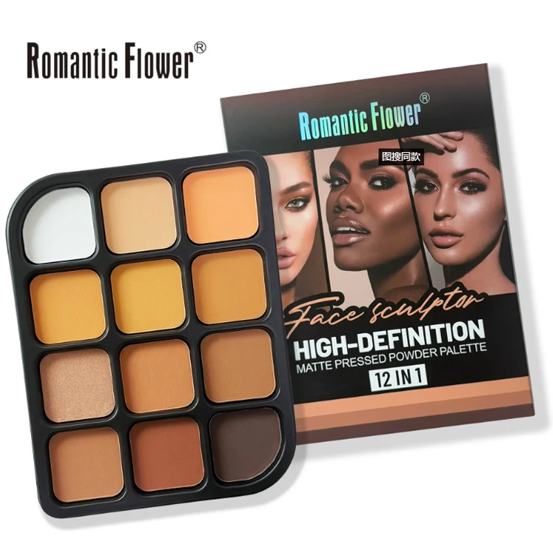 Deep Skin 12-Color Matte Conto - đánh giá và giá Highlighter Bronzer Palette