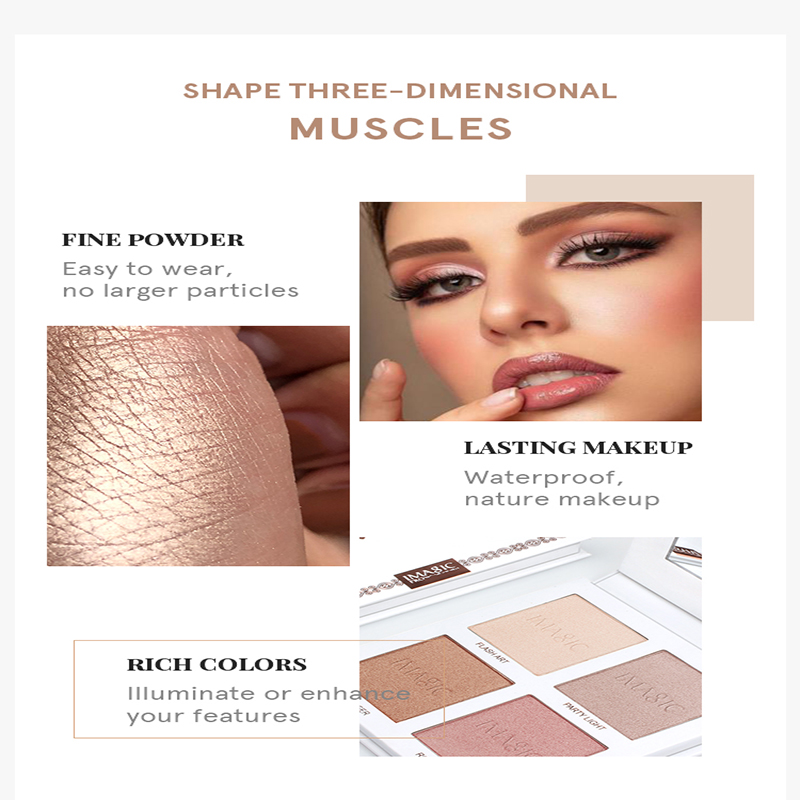 IMAGIC 4 Màu Cao Cấp & Contour - đánh giá và giá Highlighter Bronzer Palette