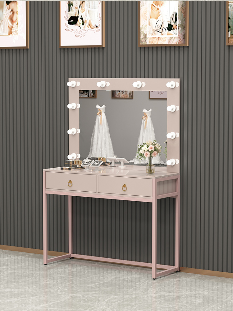 Dresser with lamp mirror integ - đánh giá và giá Beauty Makeup Bridal