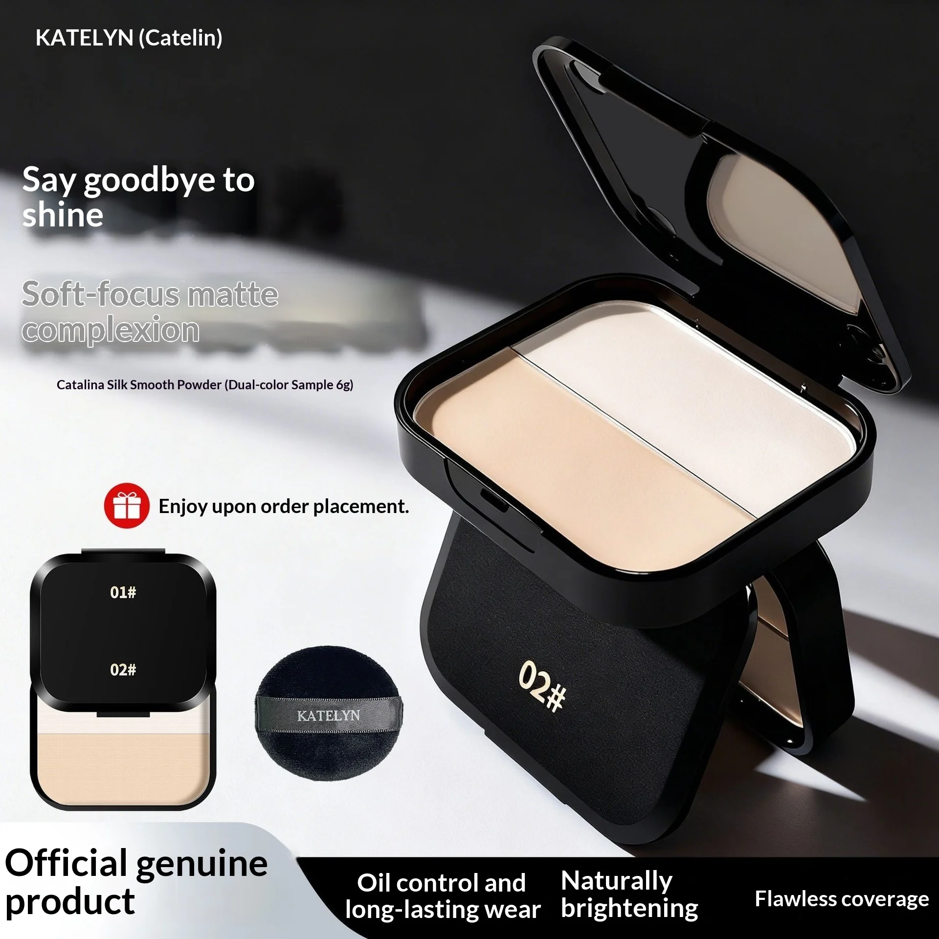Dual-color matte highlighter c - đánh giá và giá Highlighter Bronzer Palette